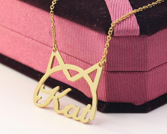 Personalized Kitty Name Necklace for the perfect gift